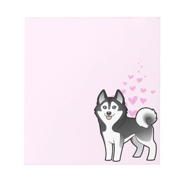 Siberian Husky / Alaskan Malamute Liebe Notizblock (Vorderseite)