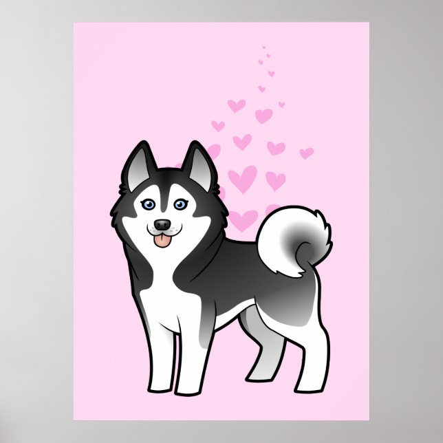 Siberian Husky / Alaskan Malamute Liebe Poster (Vorne)