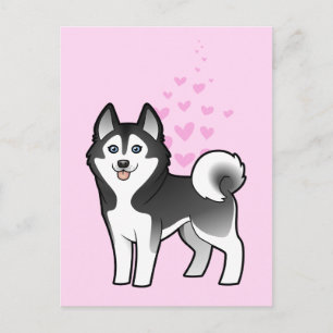 Siberian Husky / Alaskan Malamute Liebe Postkarte