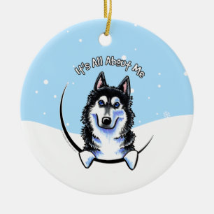 Siberian Husky alles über mich Weihnachten Keramik Ornament