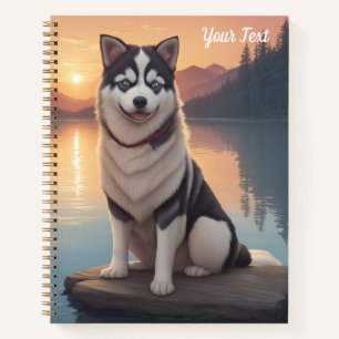 Siberian Husky am See Notizbuch
