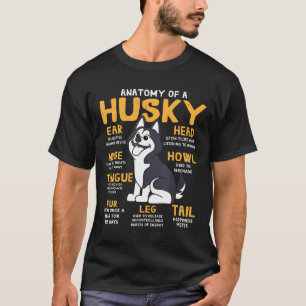 Siberian Husky Anatomy Funny Dog Mama Vater Gesche T-Shirt