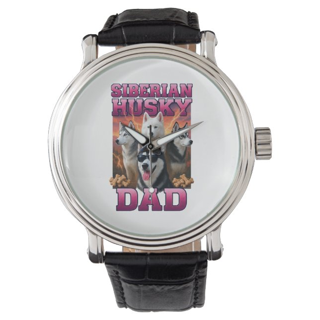 Siberian Husky Armbanduhr (Vorderseite)