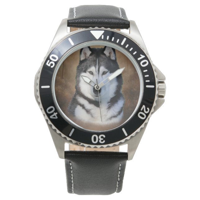 Siberian Husky Armbanduhr (Vorderseite)