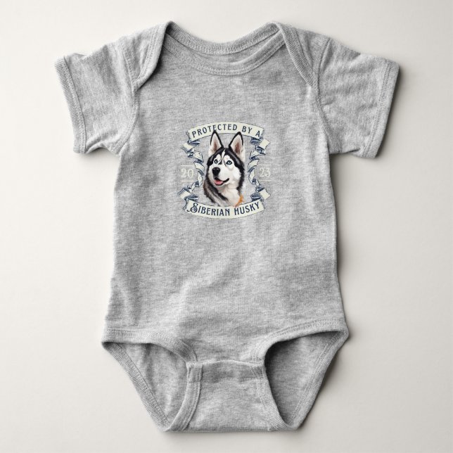 Siberian Husky Baby Bodysuit Strampler (Vorderseite)