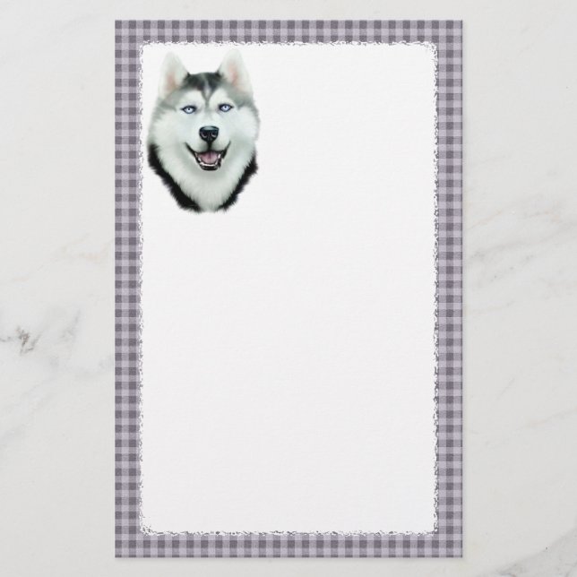 Siberian Husky Briefpapier (Vorderseite)