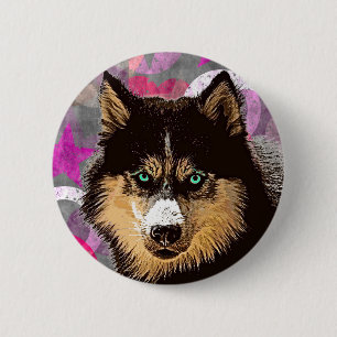 Siberian Husky Button