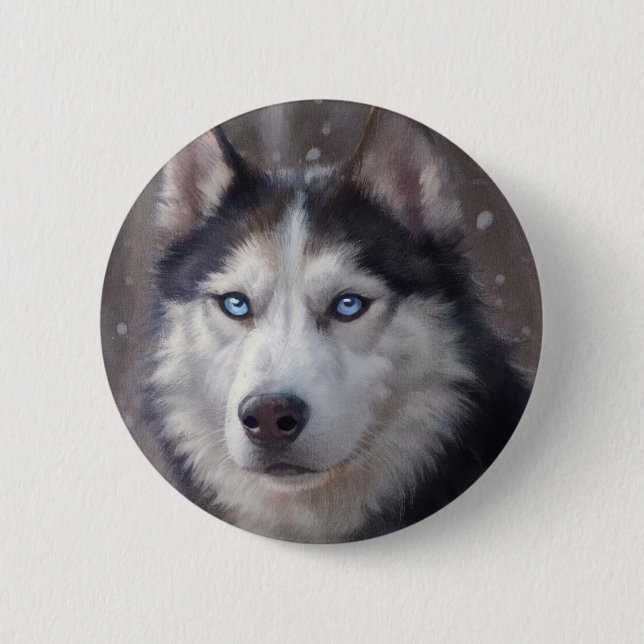 Siberian Husky Button (Vorderseite)