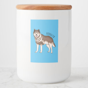 Siberian husky cartoon illustration lebensmitteletikett