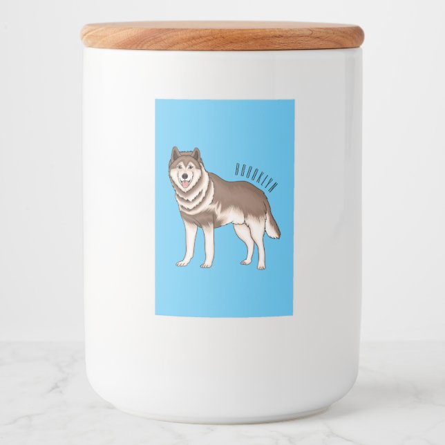 Siberian husky cartoon illustration lebensmitteletikett (Vorderseite)