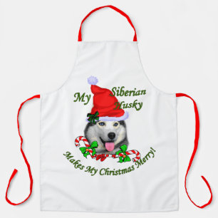 Siberian Husky Christmas Merry Schürze