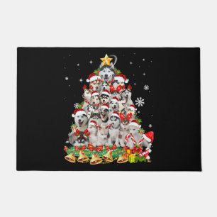 Siberian husky christmas tree lights Dog Xmas Fußmatte