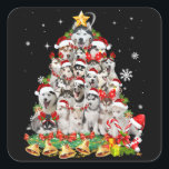 Siberian husky christmas tree lights Dog Xmas Quadratischer Aufkleber<br><div class="desc">Great gift idea for birthdays, in Husky dog lover or dog owners anniversary or Christmas. This will make a great gift for your dad, mom, brother, or sister, whether they have Red, Brown, White, Black, Alaskan or Siberian Husky dog in their life.Perfekt for all dog and Husky lovers, this cute...</div>