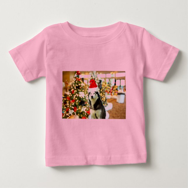 Siberian Husky Christmas Tree T-Shirts Tshirt (Vorderseite)