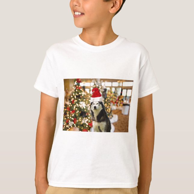 Siberian Husky Christmas Tree T-Shirts Tshirt (Vorderseite)