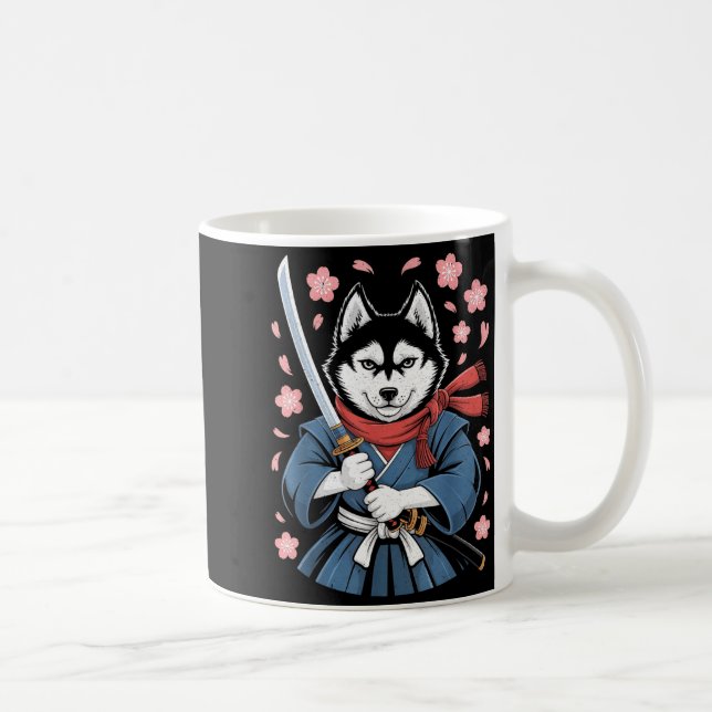 Siberian Husky Dad Cute Japanese Anime Stuff Samur Kaffeetasse (Rechts)