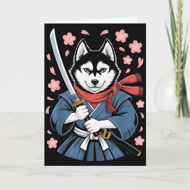 Siberian Husky Dad Cute Japanese Anime Stuff Samur Karte (Vorderseite)