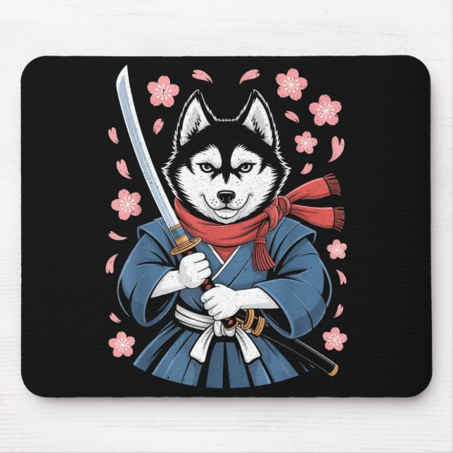 Siberian Husky Dad Cute Japanese Anime Stuff Samur Mousepad (Vorne)