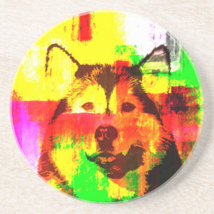 Siberian Husky Dog Art Getränkeuntersetzer