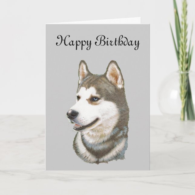 Siberian Husky Dog Art Karte (Vorderseite)