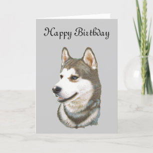 Siberian Husky Dog Art Karte