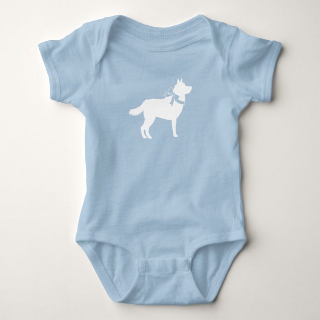 Siberian Husky Dog Baby Dusche Strampler (Vorderseite)