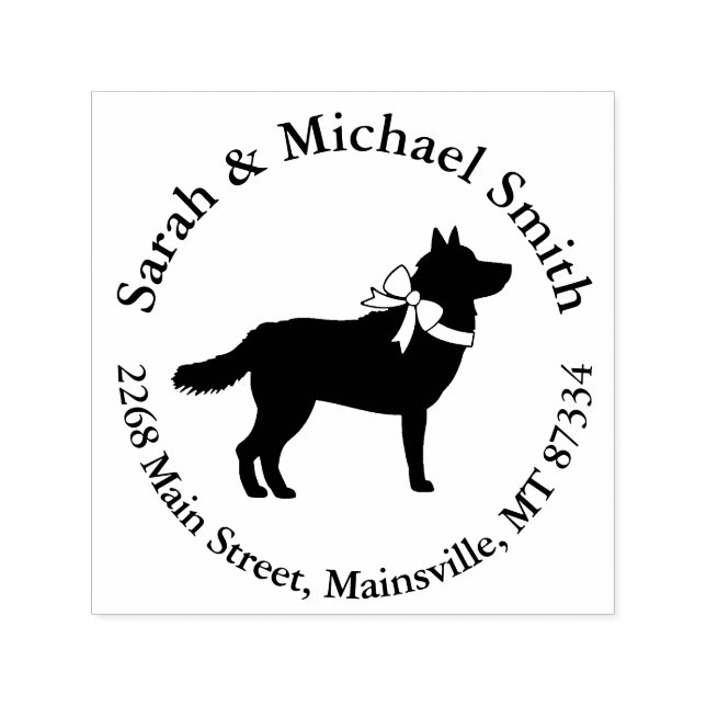 Siberian Husky Dog Baby Dusche Welpe Gray Permastempel (Design)