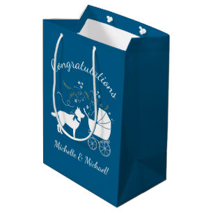 Siberian Husky Dog Baby Shower Welpe Blue Boy Mittlere Geschenktüte