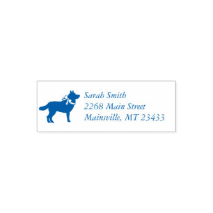 Siberian Husky Dog Baby Shower Welpe Blue Boy Permastempel