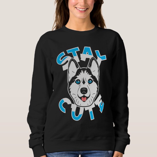 Siberian Husky Dog Breed  Pet Stay Cute Sweatshirt (Vorderseite)