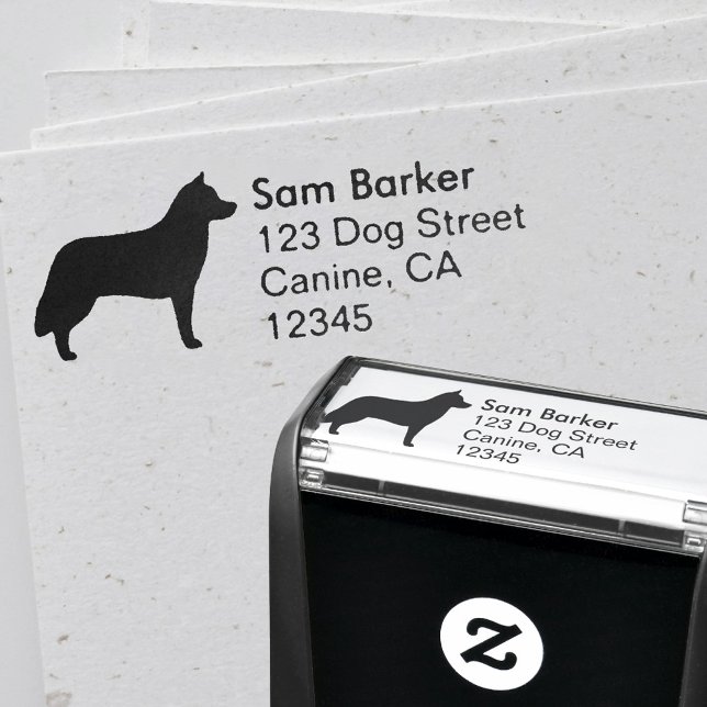 Siberian Husky Dog Breed Silhouette Return Address Permastempel (Von Creator hochgeladen)