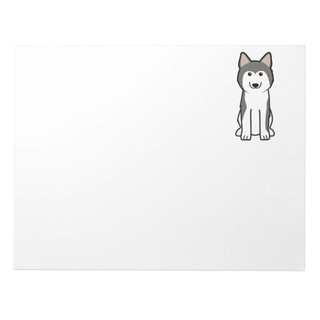 Siberian Husky Dog Cartoon Notizblock (Vorderseite)