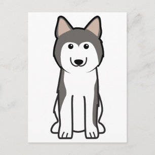 Siberian Husky Dog Cartoon Postkarte