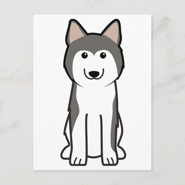 Siberian Husky Dog Cartoon Postkarte (Vorderseite)