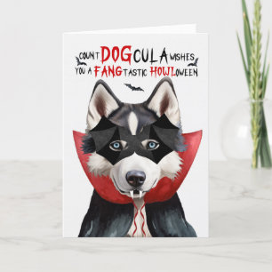 Siberian Husky Dog Funny Count DOGcula Halloween Feiertagskarte
