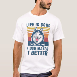 Siberian Husky Dog gibt Funny Dog Vater Mama Men W T-Shirt