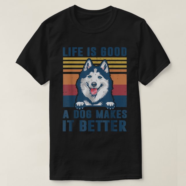 Siberian Husky Dog gibt Funny Dog Vater Mama Men W T-Shirt (Design vorne)