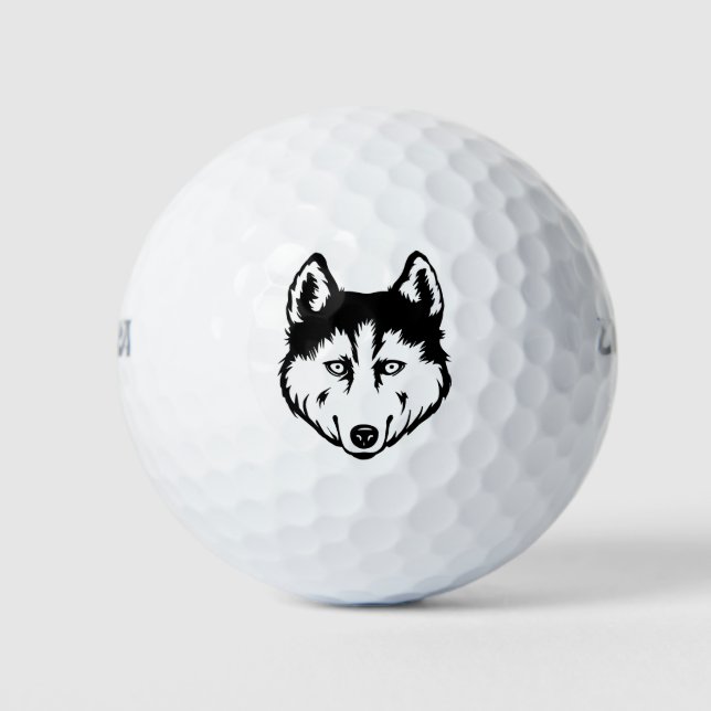 Siberian Husky Dog Golfball (Vorderseite)