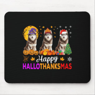 Siberian Husky Dog Halloween Weihnachtsdank Mousepad