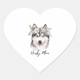 Siberian Husky Dog Lover Herz-Aufkleber