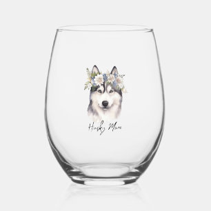 Siberian Husky Dog Lover Weinglas Ohne Stiel