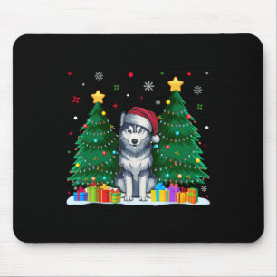 Siberian Husky Dog Lovers Weihnachtsmannmütze Ugly Mousepad