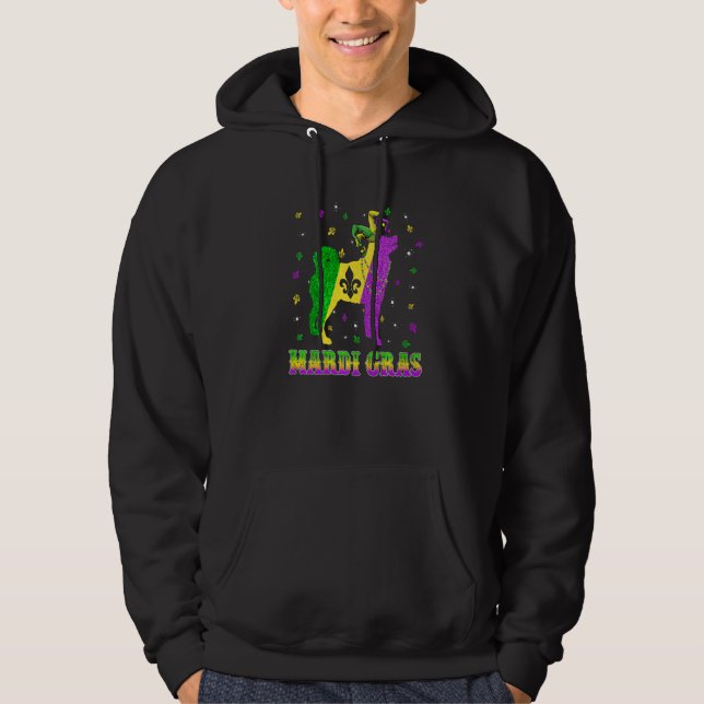 Siberian Husky Dog Mardi Gras Carnival Jester Bead Hoodie (Vorderseite)