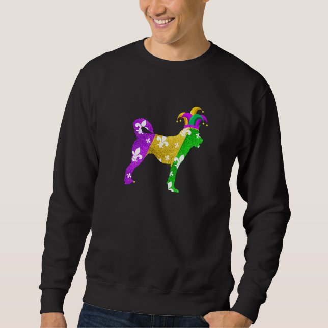 Siberian Husky Dog Mardi Gras Carnivals Funny Pupp Sweatshirt (Vorderseite)