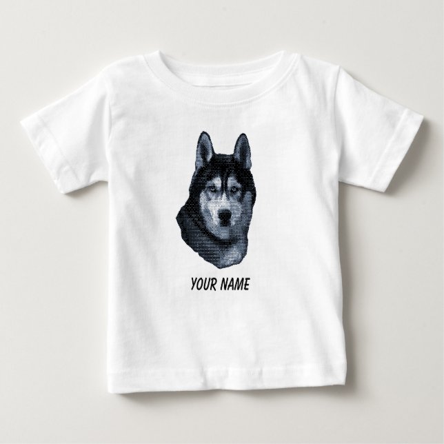 Siberian Husky Dog Pet Personalisiert Baby T-shirt (Vorderseite)