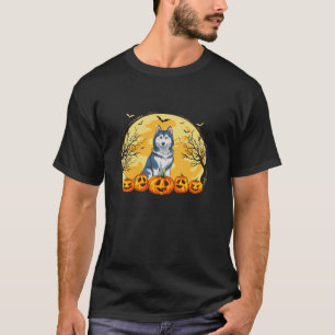 Siberian Husky Dog Pumpkins Halloween-Kostüm Männe T-Shirt