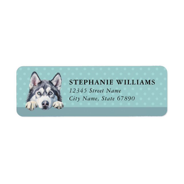 Siberian Husky Dog Return Address Labels (Vorne)