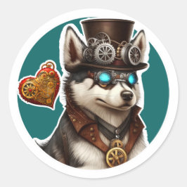 Siberian Husky Dog Runder Aufkleber
