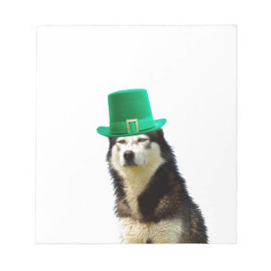 Siberian Husky Dog St. Patrick's Day Notizblock