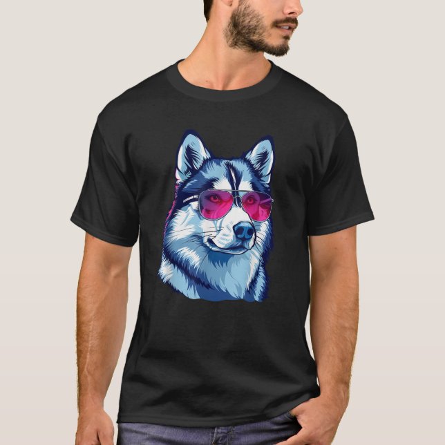 Siberian Husky Dog Sunglasses  T-Shirt (Vorderseite)